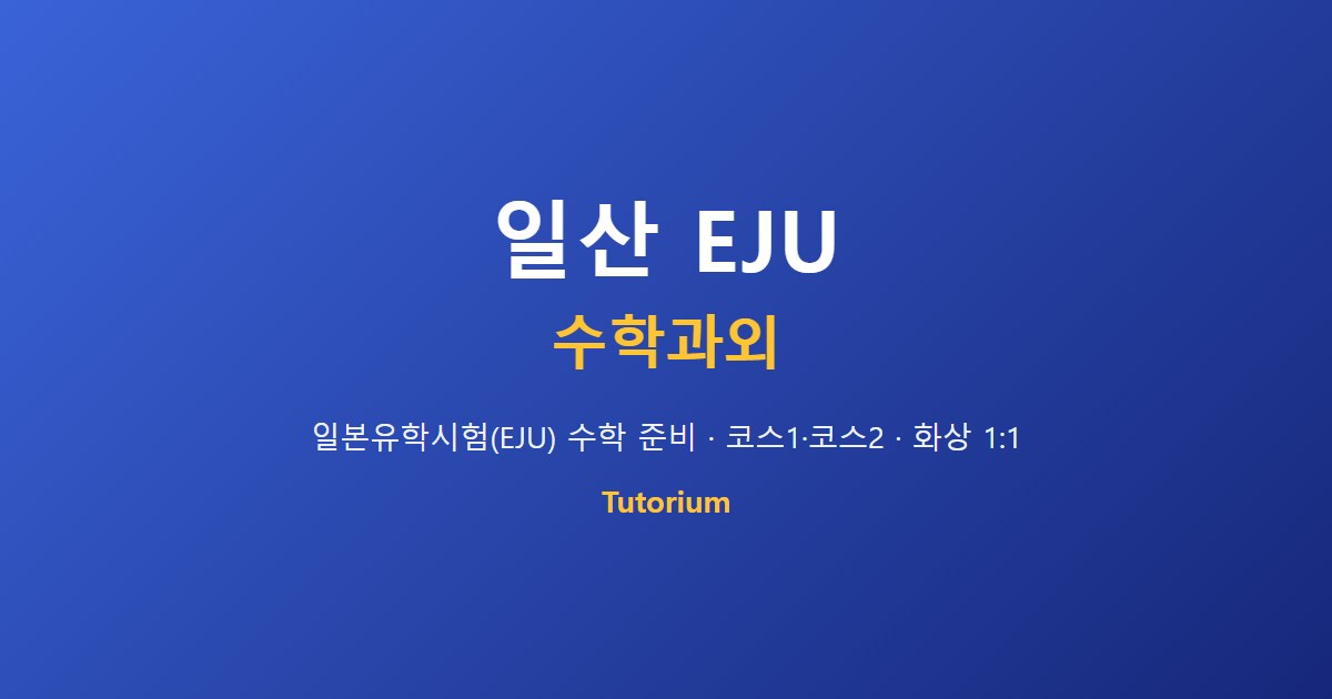 일산 국제학교 수학과외
